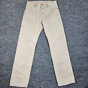 Wrangler Cowboy Cut 13MWZ Jeans Mens 33x34 Original Fit Prewashed Tan Denim